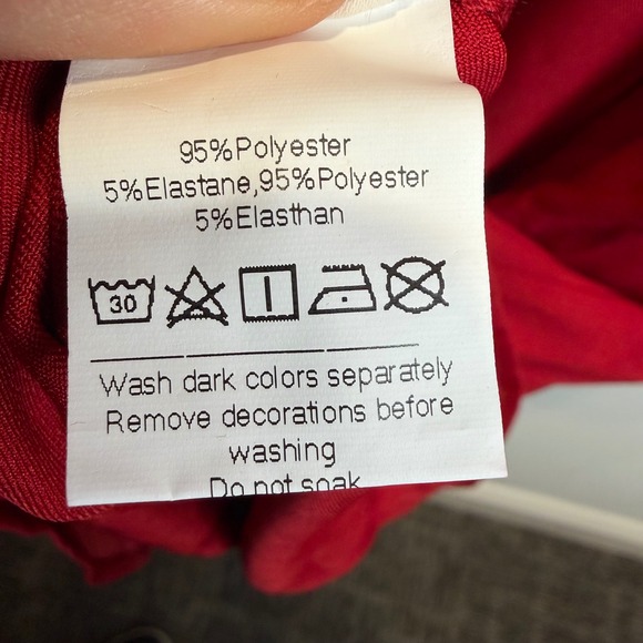 Grace Karin Women Red Ribbed Knit Long Sleeve Maxi Dress Pockets M L XL - Picture 4 of 5